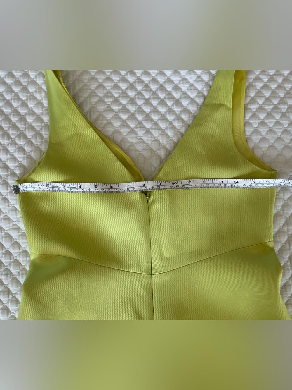 J.Crew Chartreuse Silk Blend Lime Green Sleeveless V-Neck Cocktail Dress 8 - Picture 14 of 15